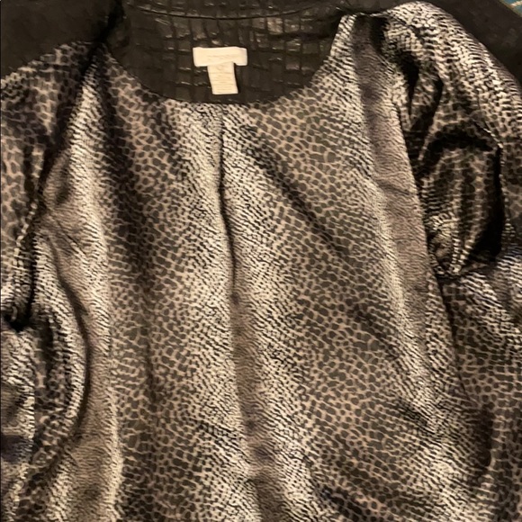 Chico’s Black Croc Embossed Nehru Jacket - Picture 12 of 13